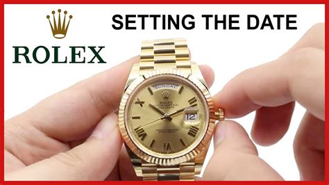 how to change date on rolex day date|change time on rolex datejust.